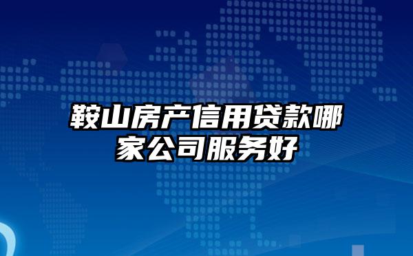 鞍山房产信用贷款哪家公司服务好