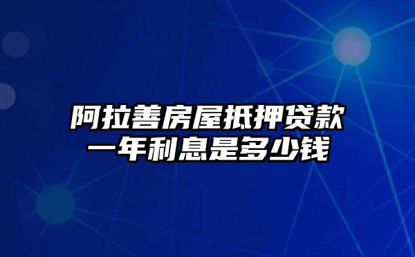 阿拉善房屋抵押贷款一年利息是多少钱