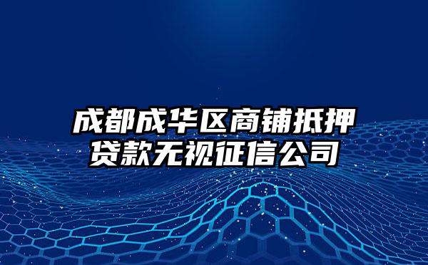 成都成华区商铺抵押贷款无视征信公司