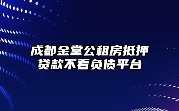 成都金堂公租房抵押贷款不看负债平台