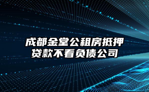 成都金堂公租房抵押贷款不看负债公司